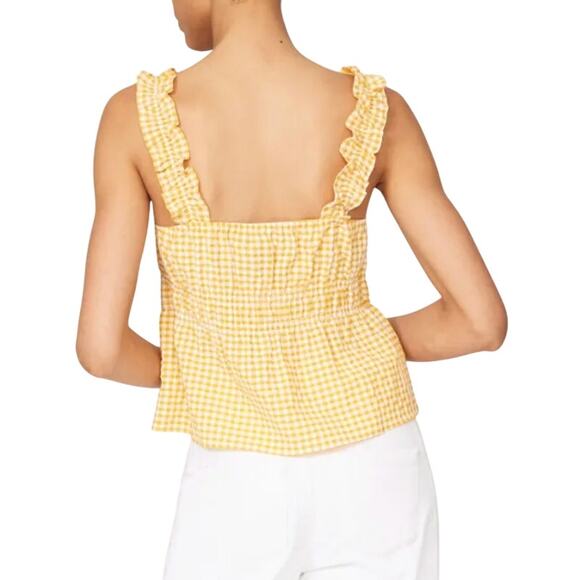 Slate & Willow Gingham Tank Top in Yellow, Size XS - Picture 3 of 8